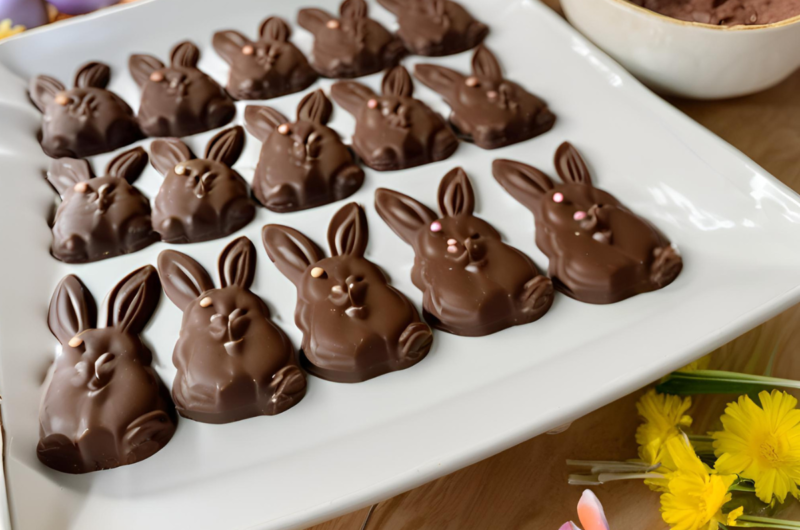 Homemade Easter Mini Chocolate Bunnies